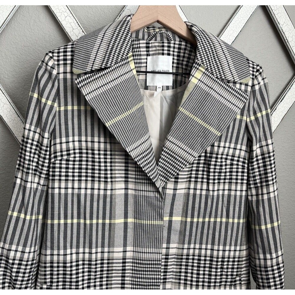 NWT! Avec Les Filles Women's XS Plaid Trench Coat Yellow/Multi - Picture 2 of 10